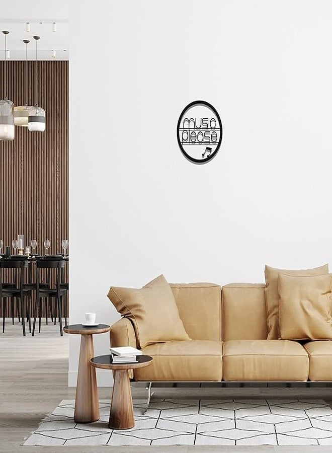 BLIND SHOP Music Please Designer Wood Wall Hanging - Decorative Home Wall Decor for Living Room - Modern Wooden Hanger for Stylish Decoration (Size 20X20X1.5 CM) - Image 3